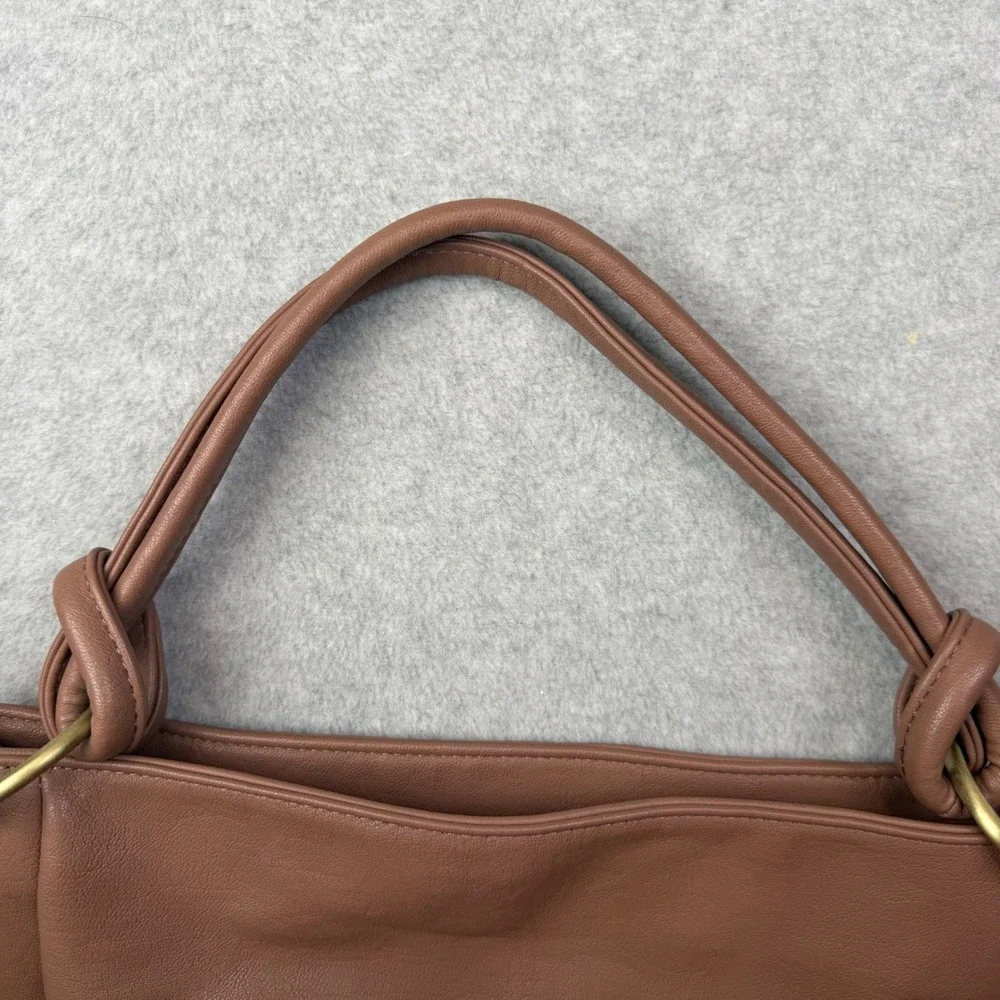 Antik Kraft Vegan Leather Hobo Bag Brown Ring Handle Slouchy Boho Shoulder Tote